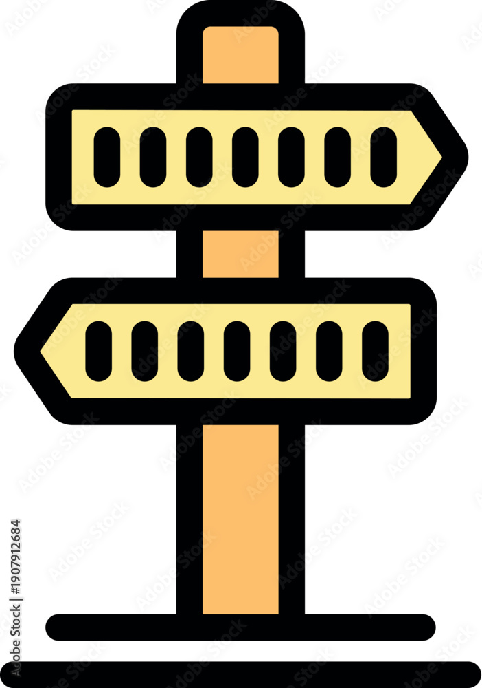 Naklejka premium Wooden signpost showing different directions with braille code for blind people