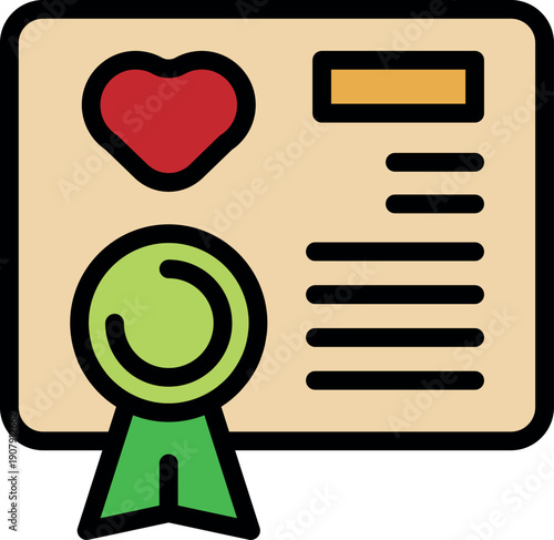 Official document recording marital union, featuring heart and seal, symbolizing love, commitment, and legality