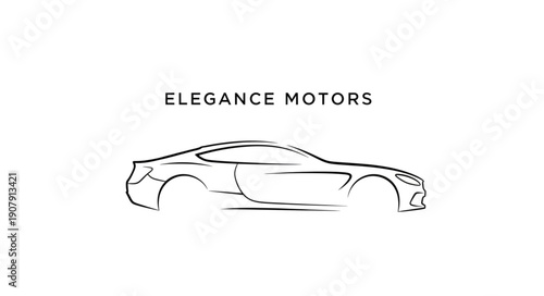 Elegance Motors car logo sketch.