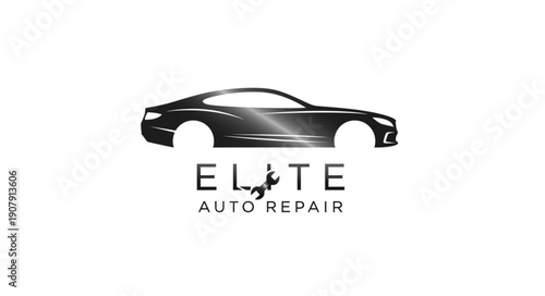 Elite Auto Repair Car Logo.