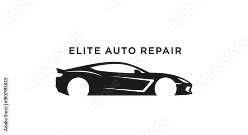 Elite Auto Repair Silhouette Logo.