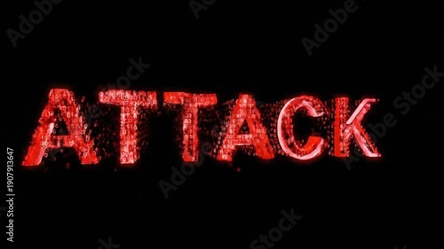 Crowd Forms Red Attack Sign at Night.