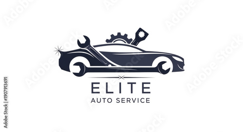 Elite Auto Service Car Logo.