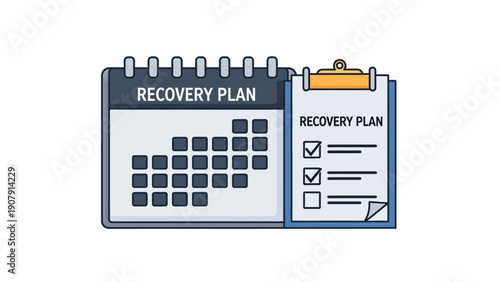 Calendar and checklist for recovery plan strategy.