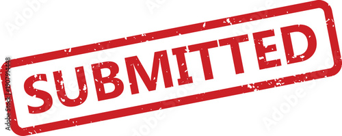 Red grunge rubber stamp displaying the word SUBMITTED on a clean white background
