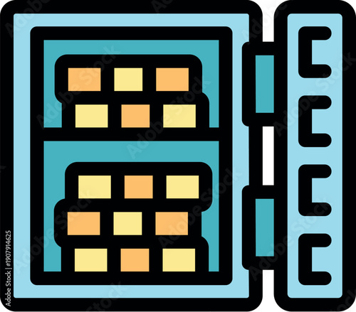 Open safe deposit box containing gold bars is storing valuable assets, ensuring their safety and security