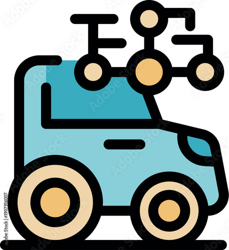 Modern vehicle symbolizing car sharing service, highlighting efficient and connected urban mobility