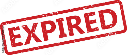 The word EXPIRED is clearly visible on this vibrant red rubber stamp with a grunge texture