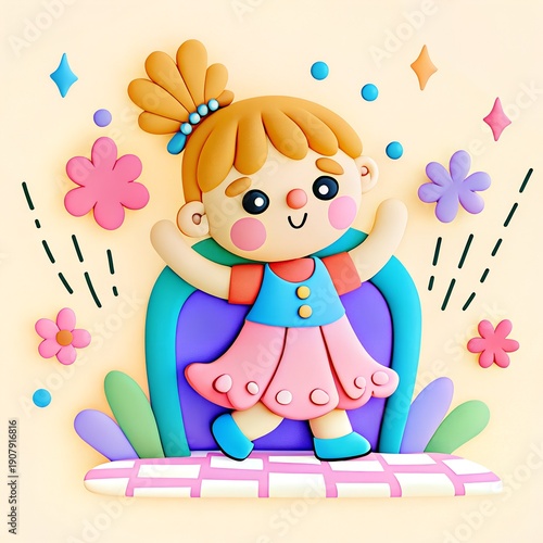 cute clay cartoon illustration