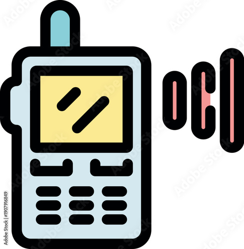 Portable radio emitting signal, ideal for communication in various settings