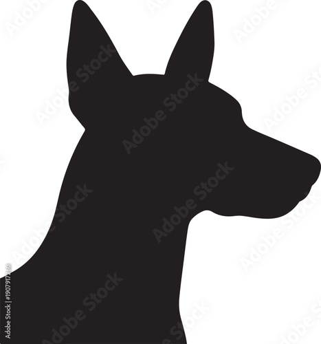 A striking silhouette of a dog in a standing position clearly defined