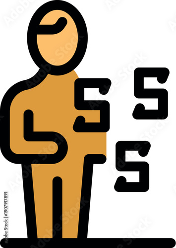 Numerology concept with person and number five, ideal for illustrating esotericism, divination and fortune telling