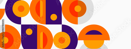 Orange, purple lettering spells adobe. Geometric shapes create playful, modern design. Simple background enhances brand visibility.