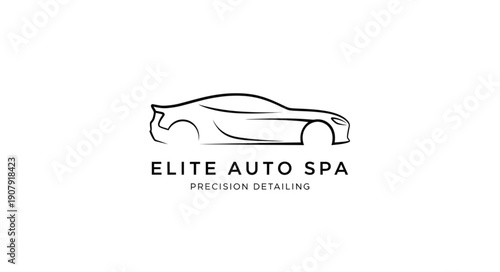 Elite Auto Spa Car Logo Design.