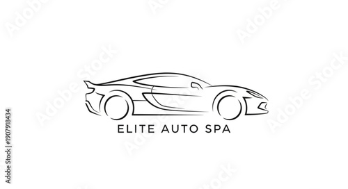 Elite Auto Spa Car Logo Design.