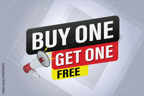 buy one get one free buy now poster banner graphic design icon logo sign symbol social media website coupon


