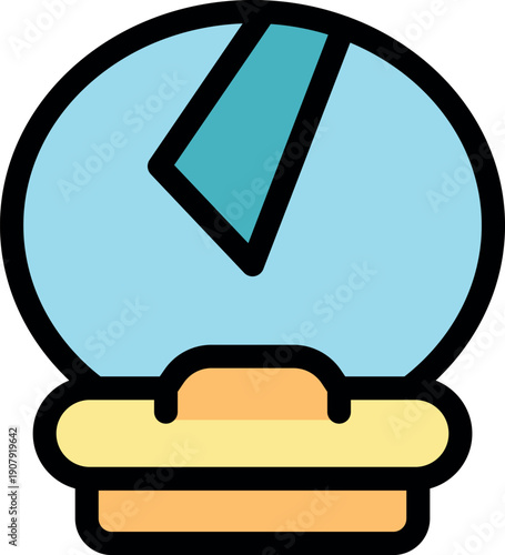 Simple and modern crystal ball icon with a geometric style