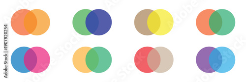 Intersecting circles. blue and cyan. merge concept. colored icon. business background. vector illustration. stock image. Vector illustration. .EPS 10 .