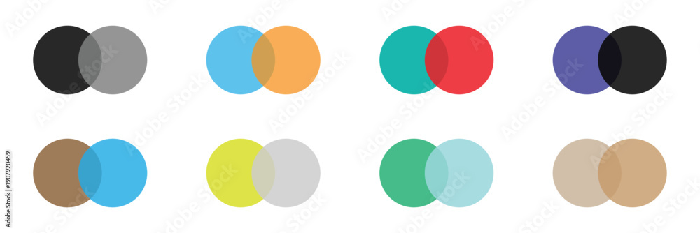 Fototapeta premium Intersecting circles. blue and cyan. merge concept. colored icon. business background. vector illustration. stock image. Vector illustration. .EPS 10 .