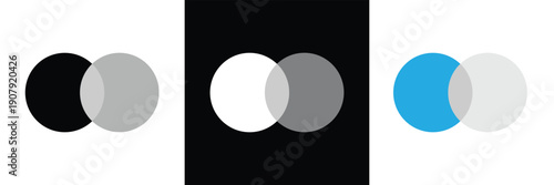 Intersecting circles. blue and cyan. merge concept. colored icon. business background. vector illustration. stock image. Vector illustration. .EPS 10 .