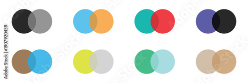 Intersecting circles. blue and cyan. merge concept. colored icon. business background. vector illustration. stock image. Vector illustration. .EPS 10 .