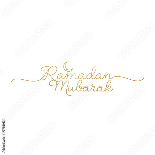 Elegant Ramadan Mubarak Cursive Text Design for Religious Greetings