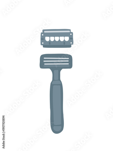 razor with replacement blade for shaving close up