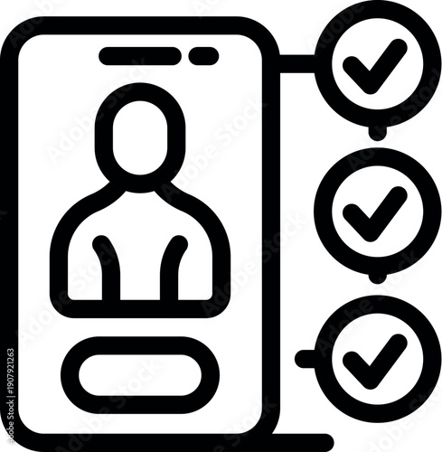 Smartphone displaying user profile with completed verification checklist, ensuring secure and authenticated access