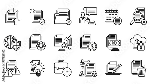 Collection of Business and Finance Icons for Digital Use.