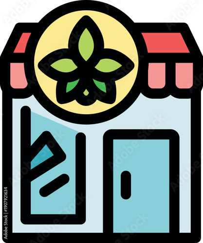 Marijuana dispensary storefront selling cannabis products for recreational or medical use