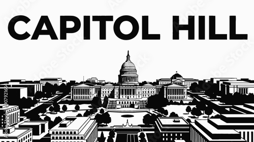 capitol hill political landmark district in washington america usa representing democracy government architecture historic national federal institution power administration monument travel tourism