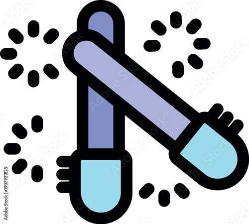 Crossed nail files creating a sparkling effect, ideal for beauty and nail care