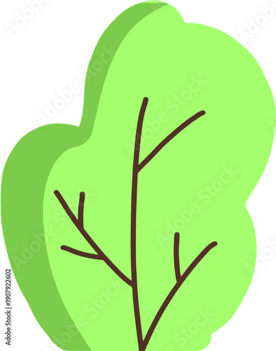Simple green bushes illustration isolated on transparent background, flat nature design element