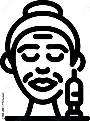 Beautician injecting filler into face for facial rejuvenation treatment