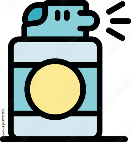 Simple illustration of a classic pocket lighter emitting a flame, ideal for representing smoking, fire, or lighting concepts