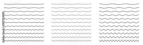 Wave lines. Wave thin line background. Vector  wave horizontal underline. Vector illustration