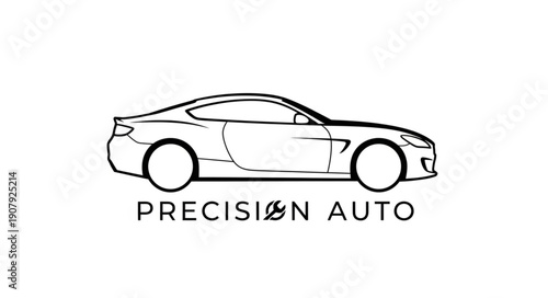 Line Drawing of Luxury Sports Car.