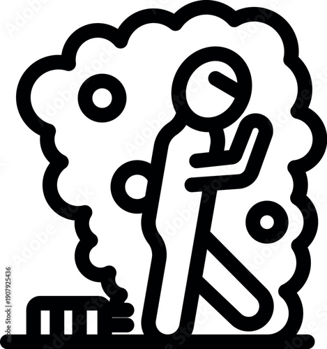 Firefighter extinguishing fire using fire hydrant and walking through smoke, wearing protective gear and oxygen tank