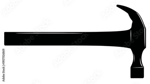 Silhouette of a common hand tool with a claw-shaped head and a long, rectangular handle