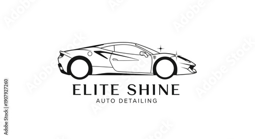 Luxury Sports Car Auto Detailing Logo.