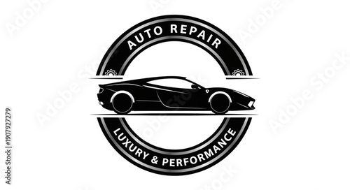 Luxury Performance Auto Repair Service Emblem.