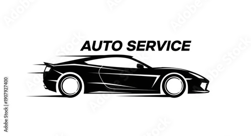 Luxury Sports Car Auto Service Illustration.