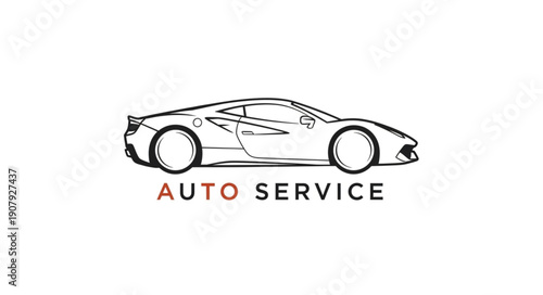 Luxury Sports Car Auto Service Illustration.