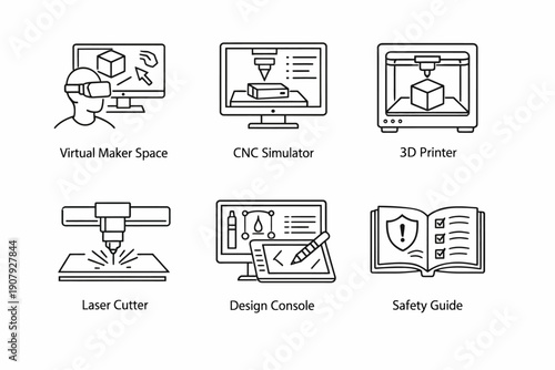 Interactive tools for 3d printing and design: cnc simulator, laser cutter, safety guide