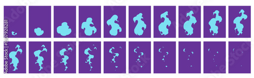 Cartoon blue color Fire Energy blast vector Illustration, Frame by Frame classic animation used for 2D, Games, Motion Graphics, Animated Posters, infographics, web