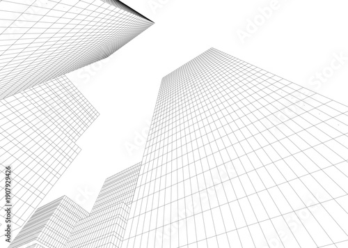 Building 3d structure. Architectural background. 