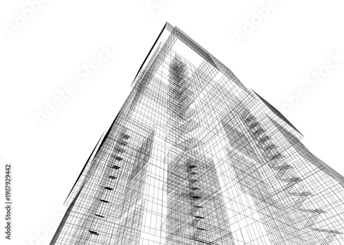 Building 3d structure. Architectural background. 