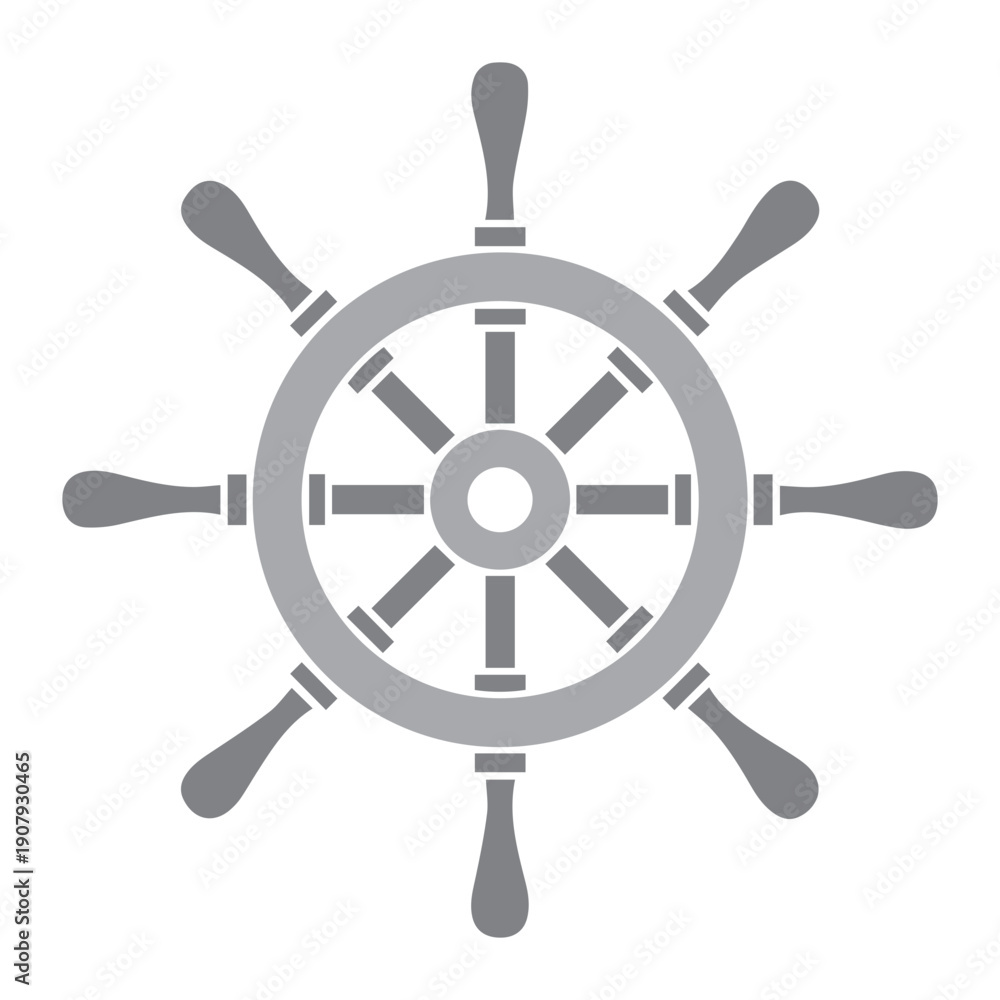 Obraz premium Ship Steering Wheel Icon