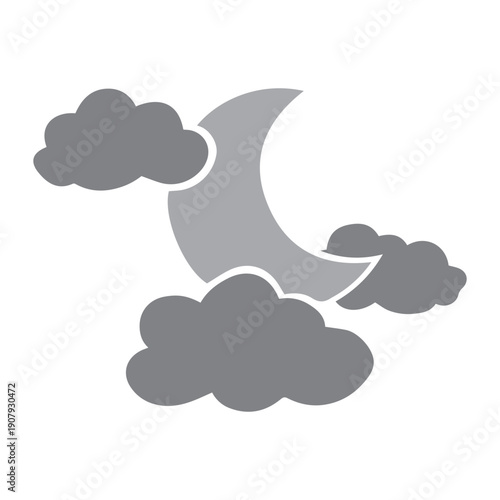 moon and clouds icon