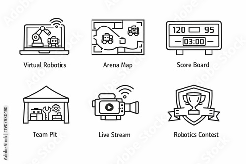 Virtual robotics components for competitive events in digital arena